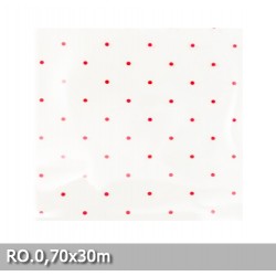 Papel Celofan Fantasia Lunares Rojos
