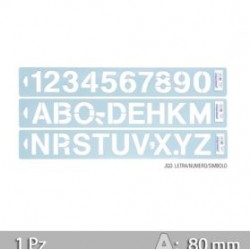 Plantilla Stencil PVC 80mm. Letra+Numero+Simbolo