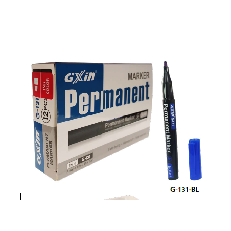 Marcador Permanente Punta Fina Azul
