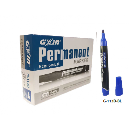 Marcador Permanente Punta Cincel Grueso Azul