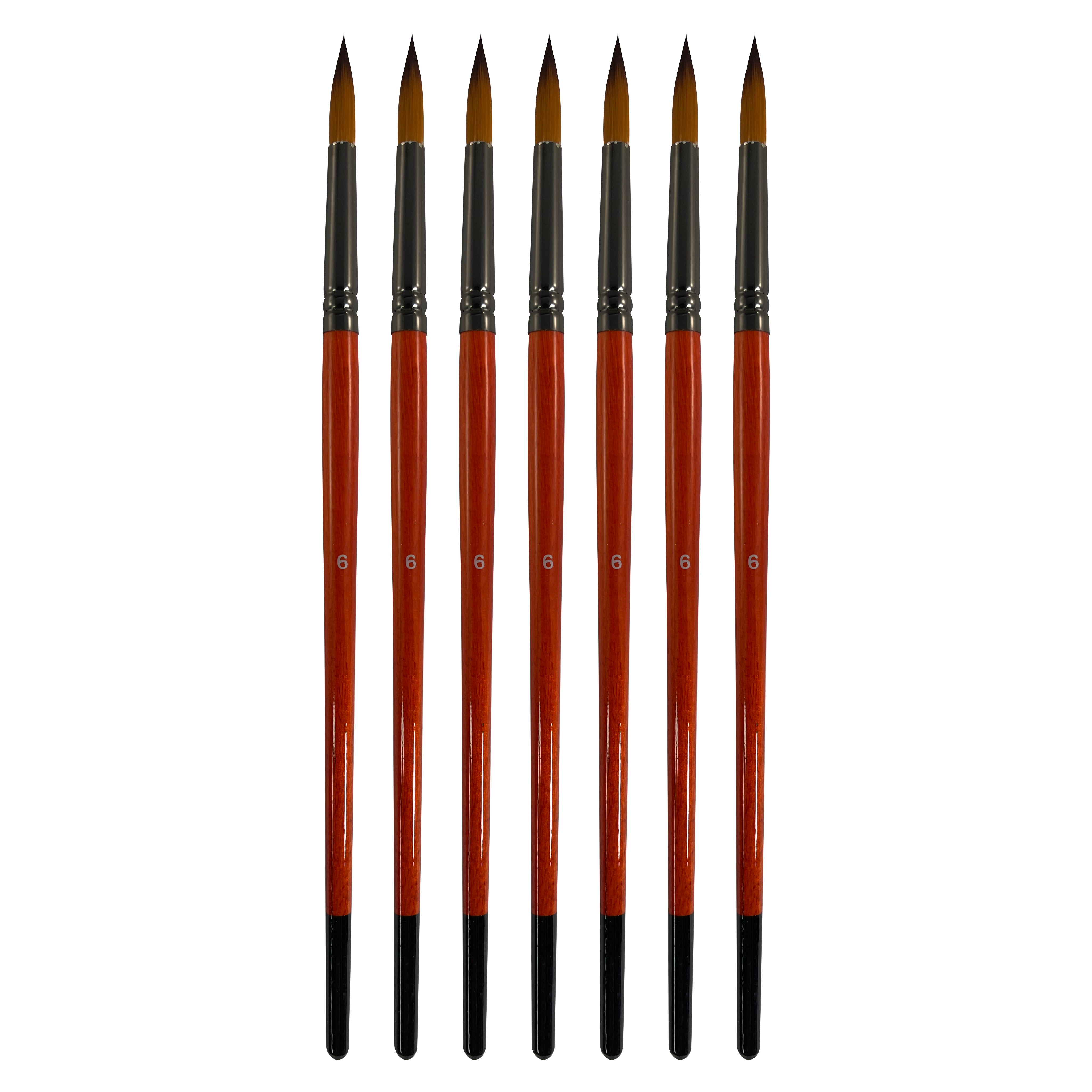 PINCEL SINTETIC `CS` REDONDO PREMIUM ORO # 6 PQ.6pz.MANGO CORTO ROJO