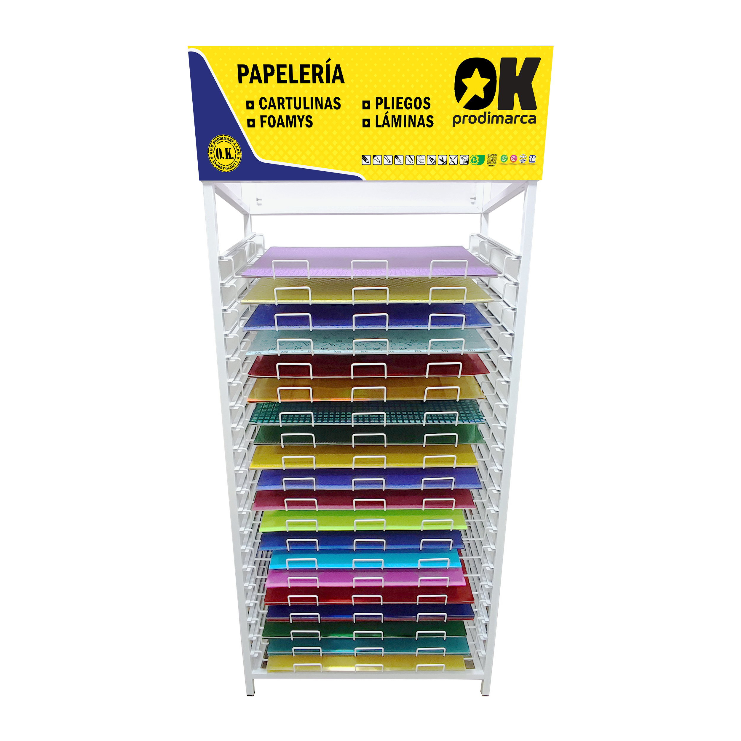 EXHIBIDOR OK CONTEN.(VER MONTO) CARTULINAS/CARTONES/PAPELES A ELECCION S.R.C.