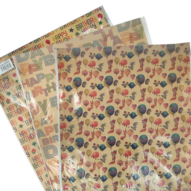 Papel Regalo Kraft Natural Fantasía 50x70 cm