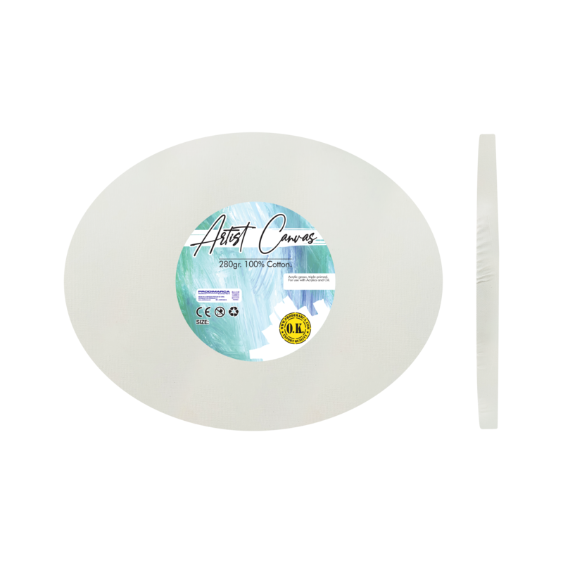 LIENZO C/BASTIDOR OVALADO `SA` 1.8 GRAPA LATERAL PQ.1pz.VINTAGE 280gr.40x50cm.(16x20