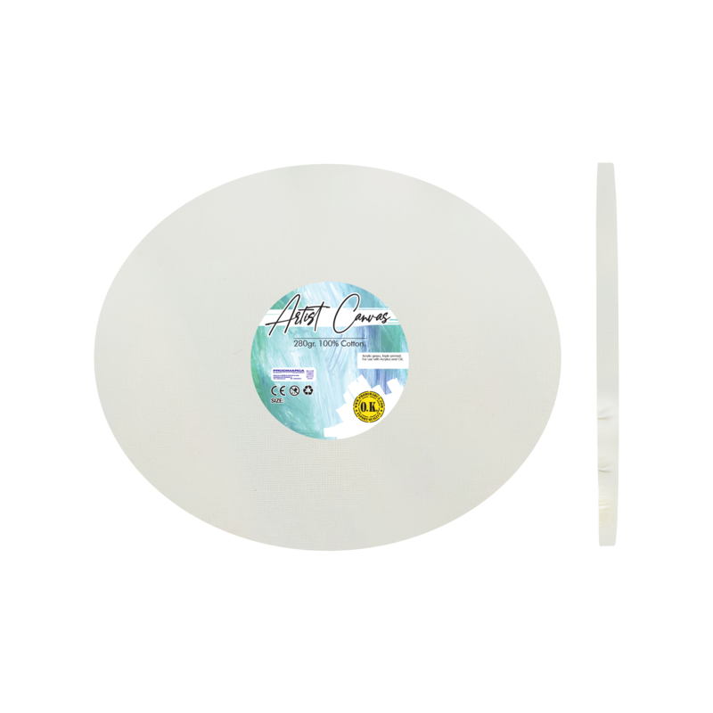 LIENZO C/BASTIDOR OVALADO `SA` 1.8 GRAPA LATERAL PQ.1pz.VINTAGE 280gr.50x60cm.(20x24