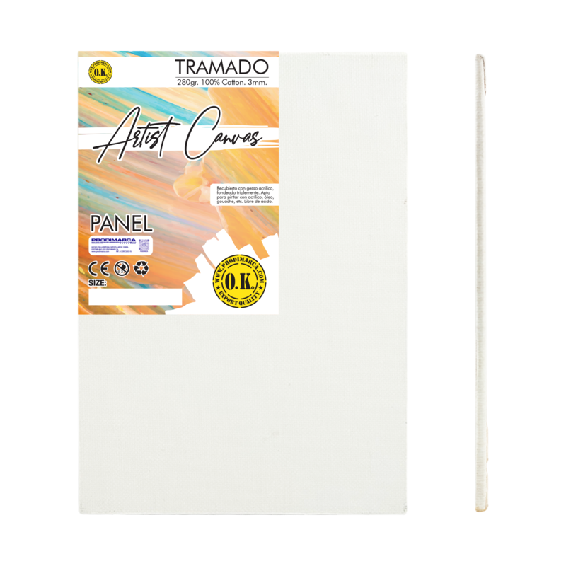 LIENZO SOBRE CARTON `SA` TRAMADO 3mm.PQ.1pz.TRIPLEx210gr.13x18cm.( 5x7