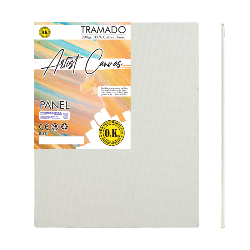 LIENZO SOBRE CARTON `SA` TRAMADO 3mm.PQ.1pz.TRIPLEx210gr.20x25cm.( 8x10