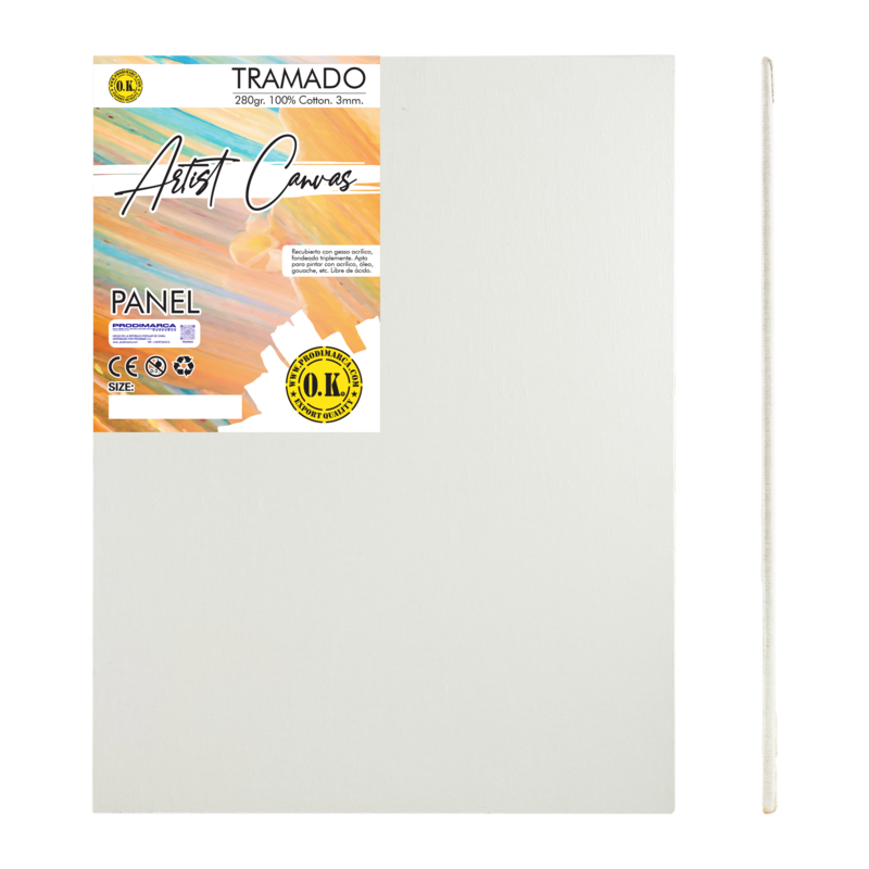 LIENZO SOBRE CARTON `SA` TRAMADO 3mm.PQ.1pz.TRIPLEx210gr.23x30cm.( 9x12