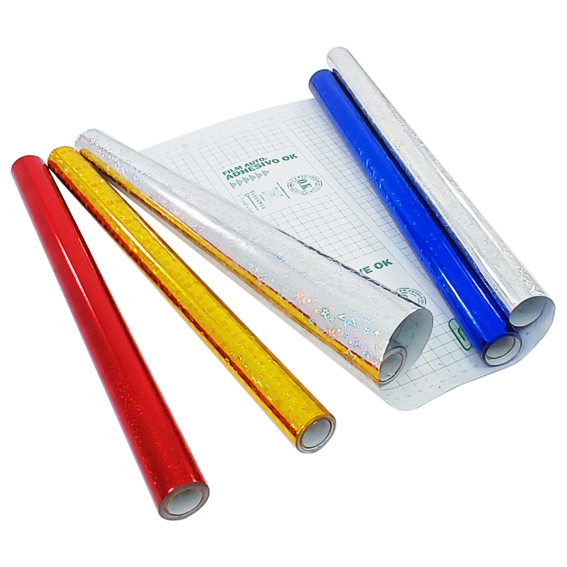 PAPEL FILM CONTACTO (PVC) OK RO.0,45X3,0M.AUTOADHESIVO HOLOGRAFICO