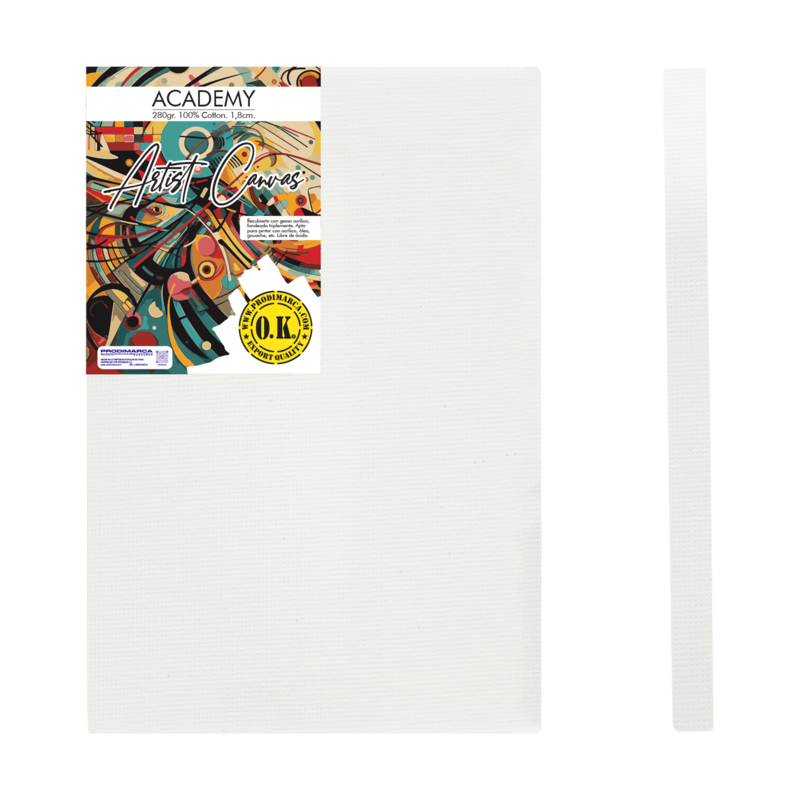 LIENZO C/BASTIDOR C/CUÑAS `SA` 1.8 GRAPA REVERSO PQ.1pz.ACADEMY 280gr. 10x15cm.(4x6
