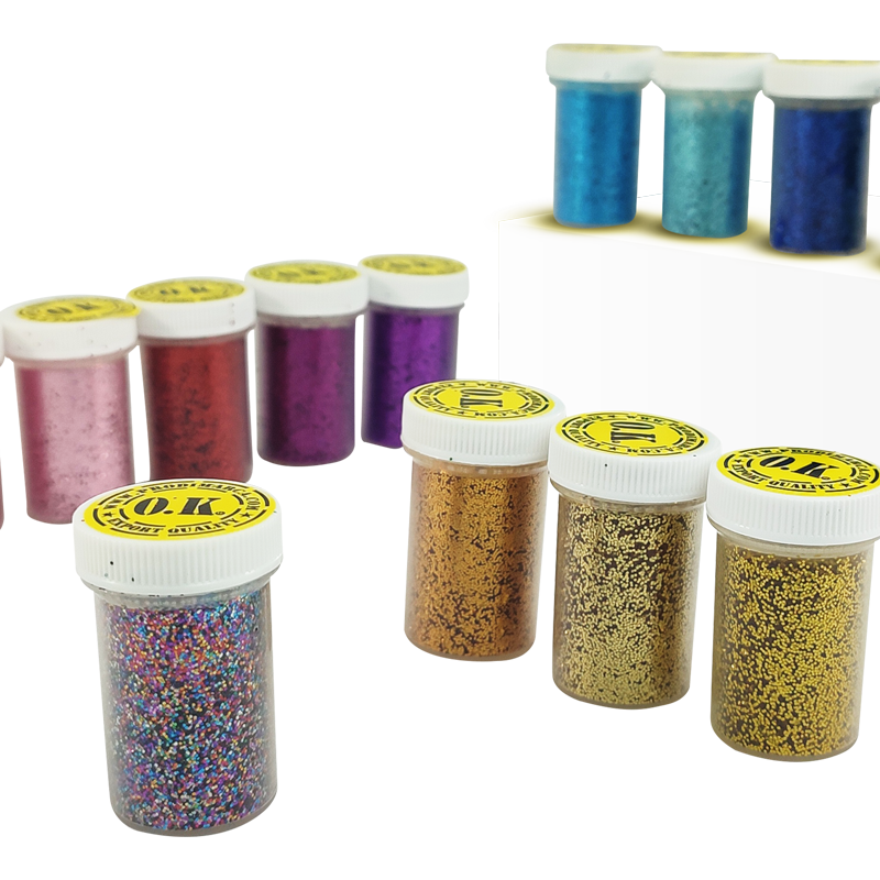 BISUTERIA ESCARCHA/GLITTER (PET) `OK` 0,4MM.CJ.6PZ.X12CC.C/U