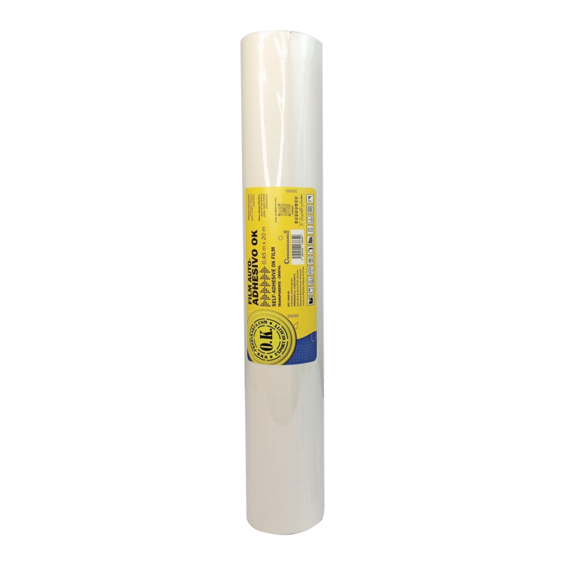 PAPEL FILM CONTACTO (PVC) OK RO.0,45x20,0m.AUTOADHESIVO TRANSPARENTE CRISTAL