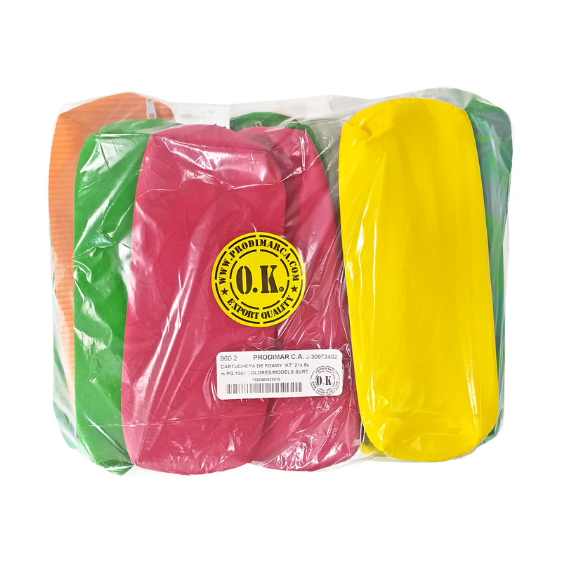 CARTUCHERA DE FOAMY `KT` 21x 8cm.PQ.10pz.COLORES/MODELS SURT.
