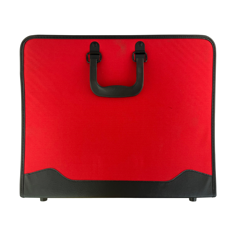 PORTAFOLIO `OK` ARTISTICO DELUXE 28X23X4CM.PQ.1PZ.C/CIERRE+ASA SITETIC ROJO