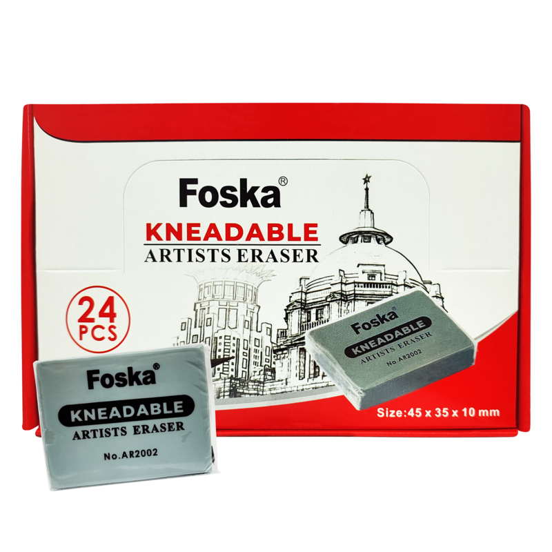 BORRADOR DIBUJO ARTISTICO `FK` CJ.24pz.45x30x10mm.AMASABLE/LIMPIATIPOS