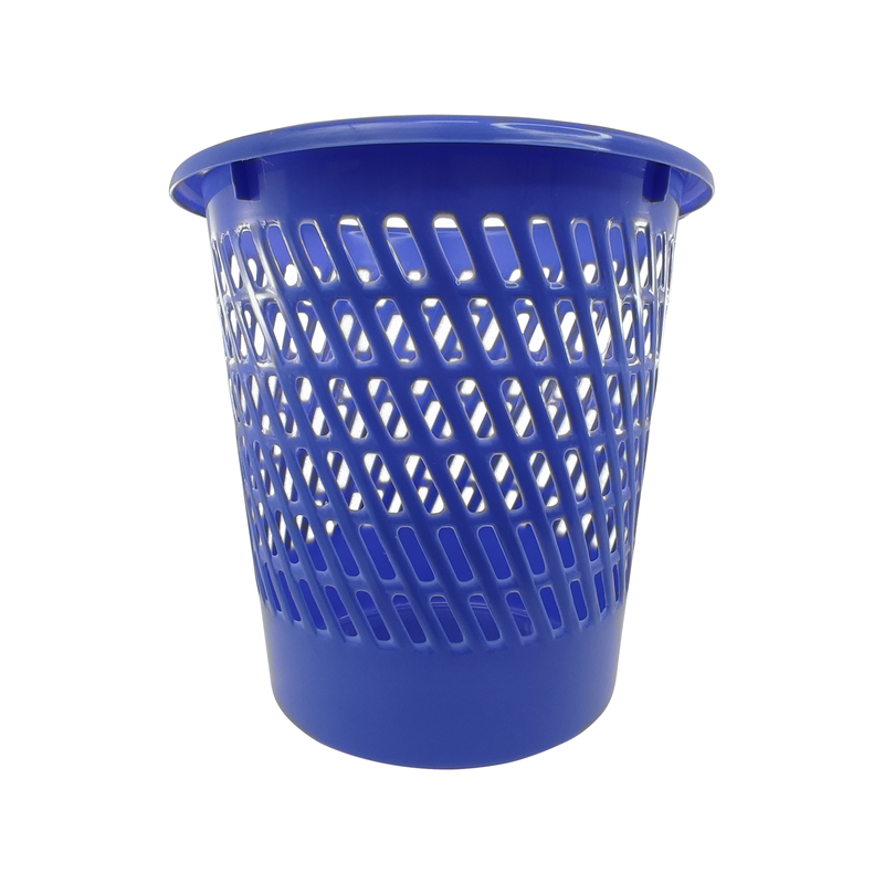 PAPELERA PLASTICA (PS) `FK` REDONDA BS.1pz.DIAM.26cm.xALTO 26cm.AZUL