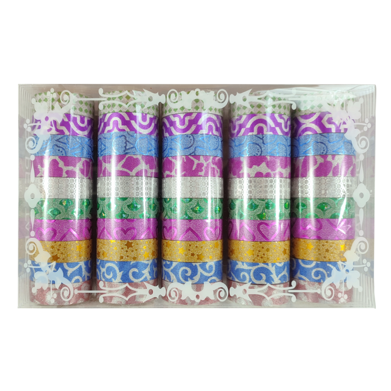 CINTA DECORATIVA PAPEL ADHESIVO `FK` PQ. 8ro.15mm.x5m.C/U.(5/8