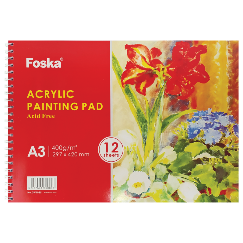 BLOCK ARTISTA PINT.ACRILICA `FK` 400gr.12hj.30x42cm.PQ.1pz.ACRYLIC/TEXTURA MEDIA/ESPIRAL