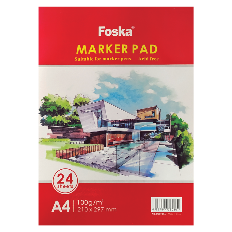 BLOCK ARTISTA MARCADORES `FK` 100GR.24HJ.21X30CM.PQ.1PZ.MARKERS LIBRE DE ACIDO