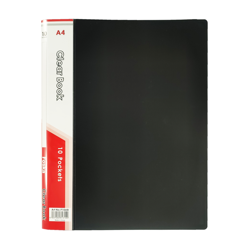 CARPETA CATALOGO PLASTICO (PE) `FK` CA/OF/A4 31x22cm.CAPACIDAD 10 FUNDAS/TAPA DURA