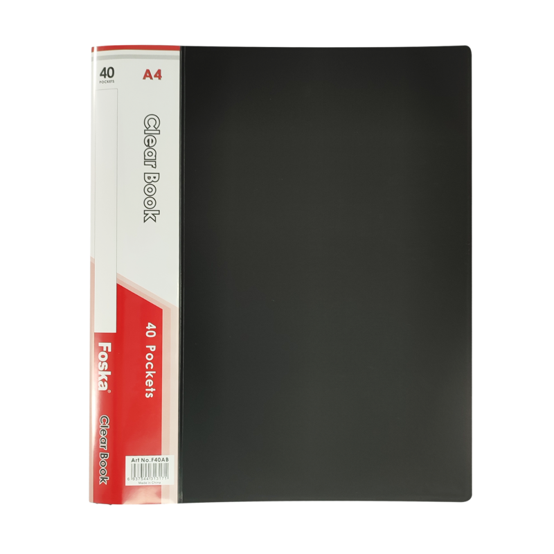 CARPETA CATALOGO PLASTICO (PE) `FK` CA/OF/A4 31X22CM.CAPACIDAD 40 FUNDAS/TAPA DURA