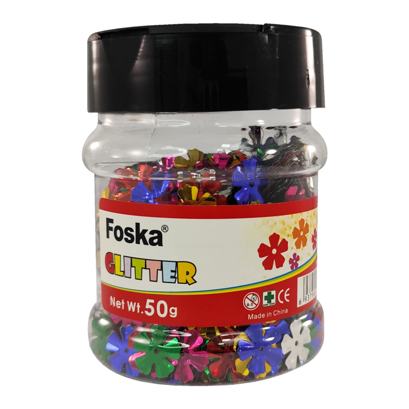 BISUTERIA LENTEJUELAS (PE) `FK` ET.1tr.x70cc.COLOR SURT.DIAM.5mm.FLORES