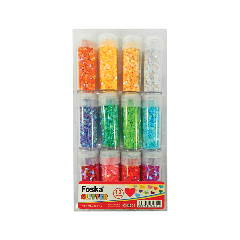 BISUTERIA LENTEJUELAS (PE) `FK` ET.12pz.x15cc.C/U.COLOR SURT.DIAM.5mm.CORAZONES