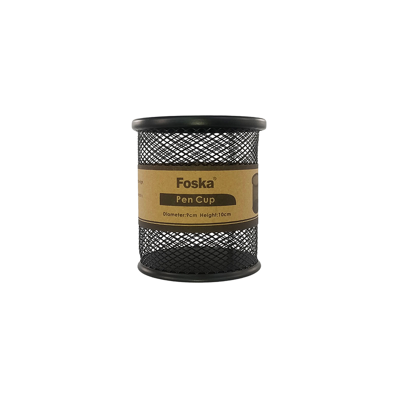 PORTA-LAPICES CILINDRICO `FK` MALLA METALICA BS.1pz.COLOR NEGRO