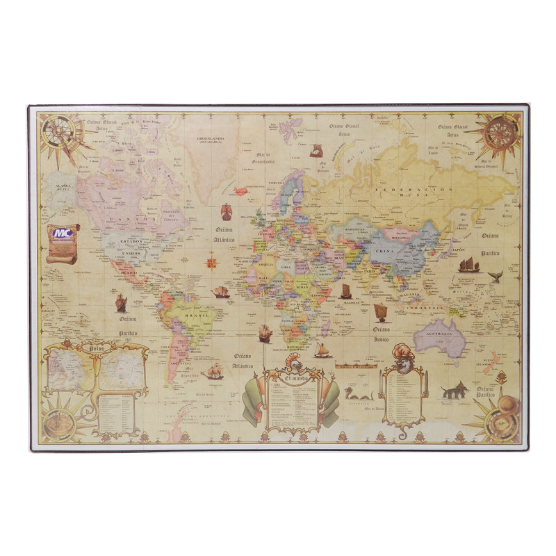 CARPETA-PAD P/ESCRITORIO `MC` PQ.1pz.51x35cm.MAPAMUNDI ANTIGUO