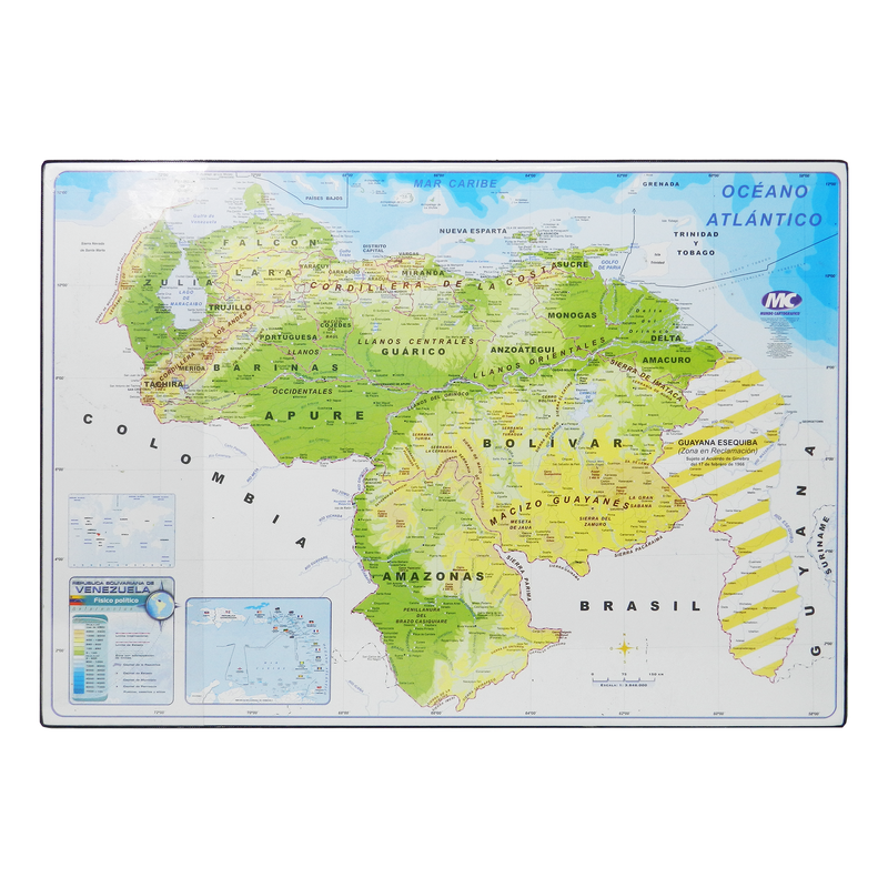 CARPETA-PAD P/ESCRITORIO `MC` PQ.1PZ.51X35CM.VENEZUELA FISICO/POLITICO