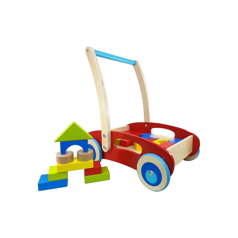 JUEGO DIDACTICO 'KC' CARRITO PARA BEBE CAMINANTE P/1 AÑO O +.JG.1kt.23pz.MDF/ENEBRO