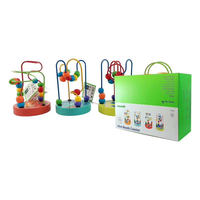 JUEGO DIDACTICO 'KC' SOPORTE C/CUENTAS Y GUIAS P/1 AÑO O +.JG.1kt.12pz. MDF/METAL/PLASTICO