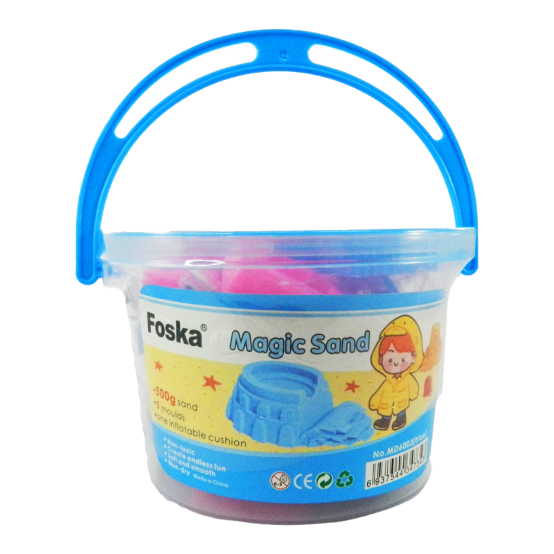 ARENA SINTETICA MAGICA `FK` ANTIALERGICA/NO TOXICA TR.500gr.C/MOLDES/COLOR CELESTE