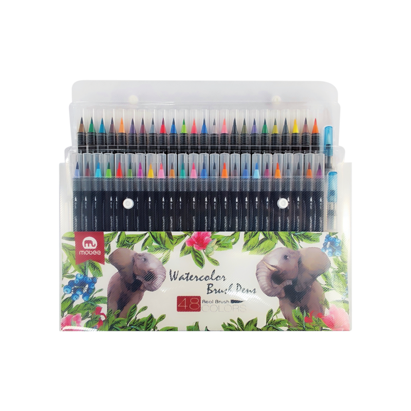 MARCADOR P/DISENO `MB` ACUARELABLES BRUSH 6,0mm.ST.48pz.COL.SURT.+MEZCLADOR