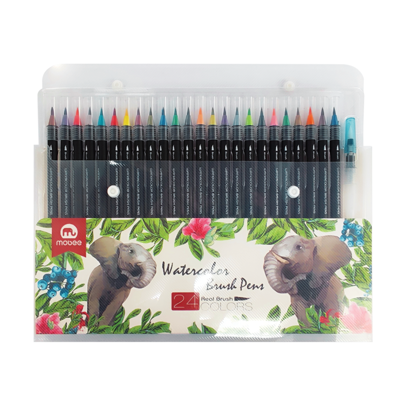 MARCADOR P/DISENO `MB` ACUARELABLES BRUSH 6,0MM.ST.24PZ.COL.SURT.+MEZCLADOR