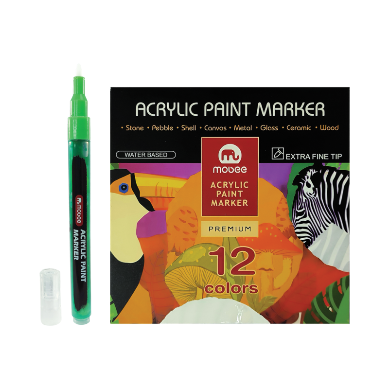 MARCADOR P/DISENO `MB` BASE AGUA PUNTA-PRESION FINA 2,00mm.ST.12pz.COL.SURT.