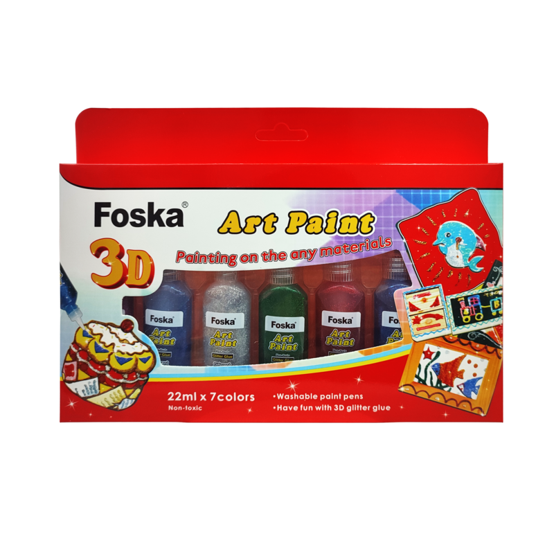 PEGAMENTO COLA DECORAT.(PVA) 'FK' POLIVINILICA BL.7pz.x22cc.C/U.COLORES GLITTER SURT.