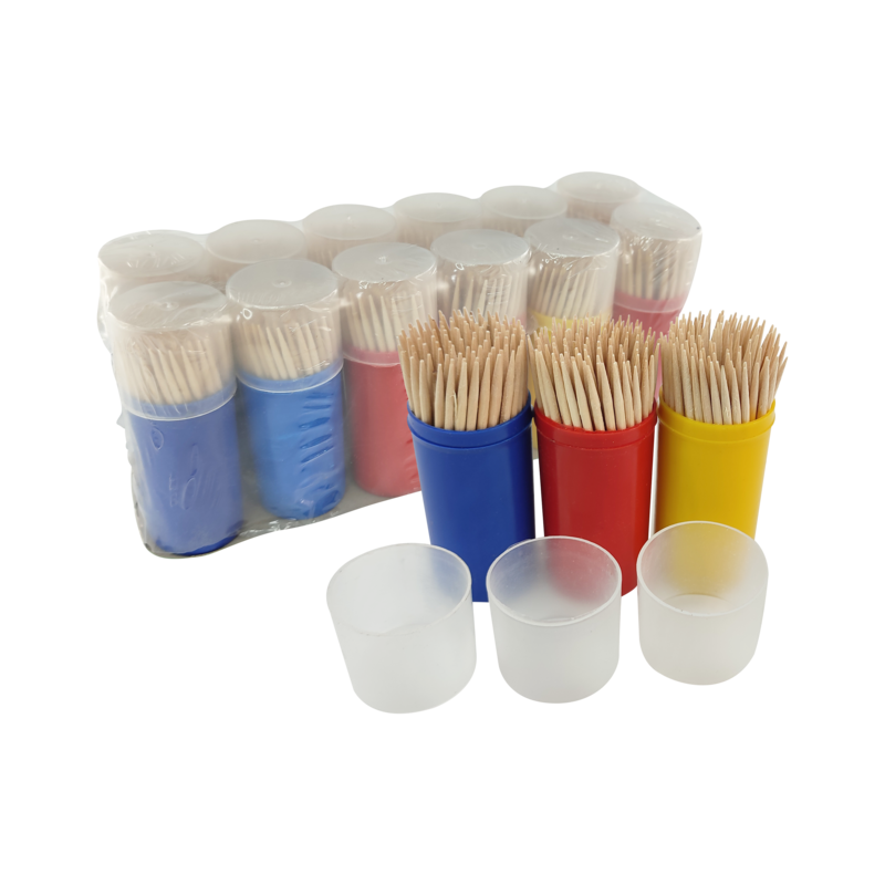 PALILLOS MONDADIENTES `OK` BL.12tb.x100pz.C/U.DOBLE PUNTA EN DISPENSADOR