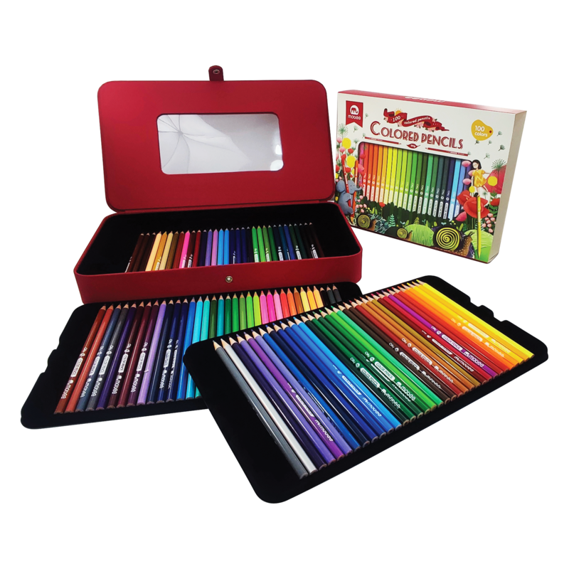 CREYONES/LAPIZ DE COLORES `MB` HEXAGONAL PROFESIONAL CJ.1ST.X100 COLORES/MINA DIAM.2,5MM.