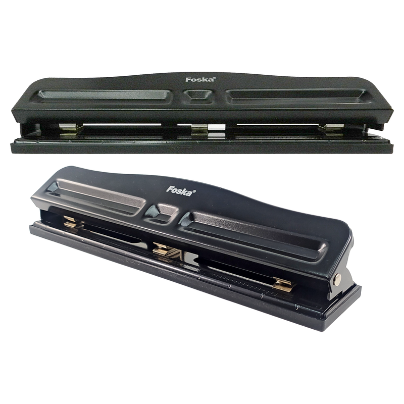 PERFORADORA P/OFICINA `FK` P/CARPETAS 3 HUECOS.12 HOJAS. METALICA PINTADA