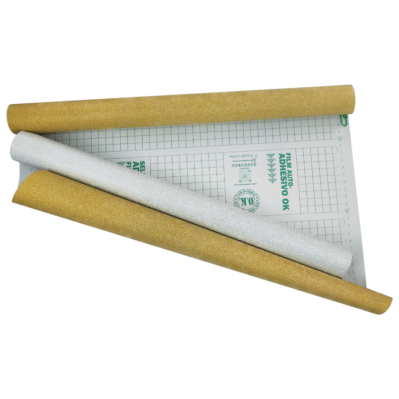 PAPEL FILM CONTACTO (PVC) OK RO.0,45X3,0M.AUTOADHESIVO ESCARCHADO