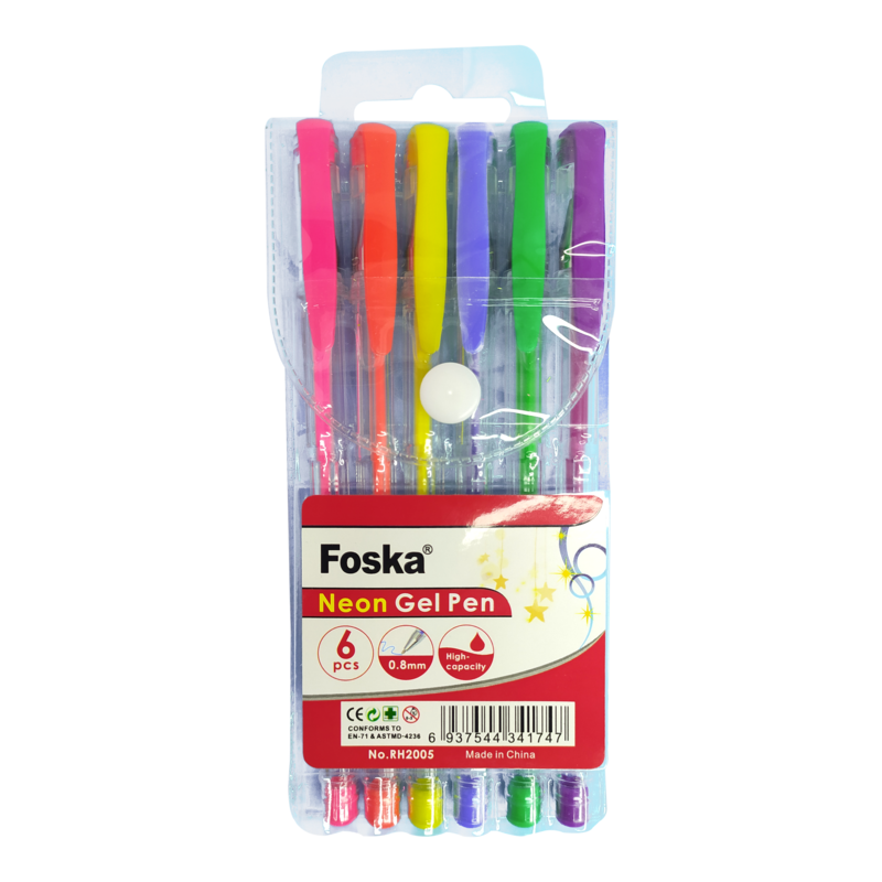 MARCADOR P/DISENO `FK` ESFEROGRAFOS GEL FLUORESCENTE 0,8mm.ST.6 COL.SURT.