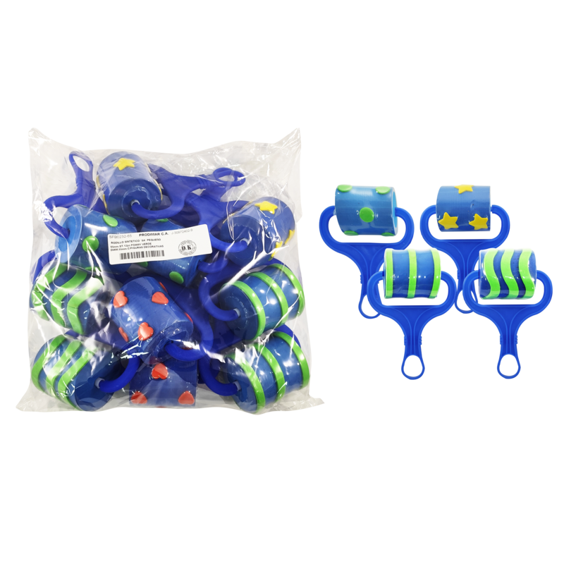 RODILLO SINTETICO `SA` DIAMETRO 65MM.ST.10PZ.FOAMY VERDE DIAM.55MM.C/FIGURAS DECORATIVAS