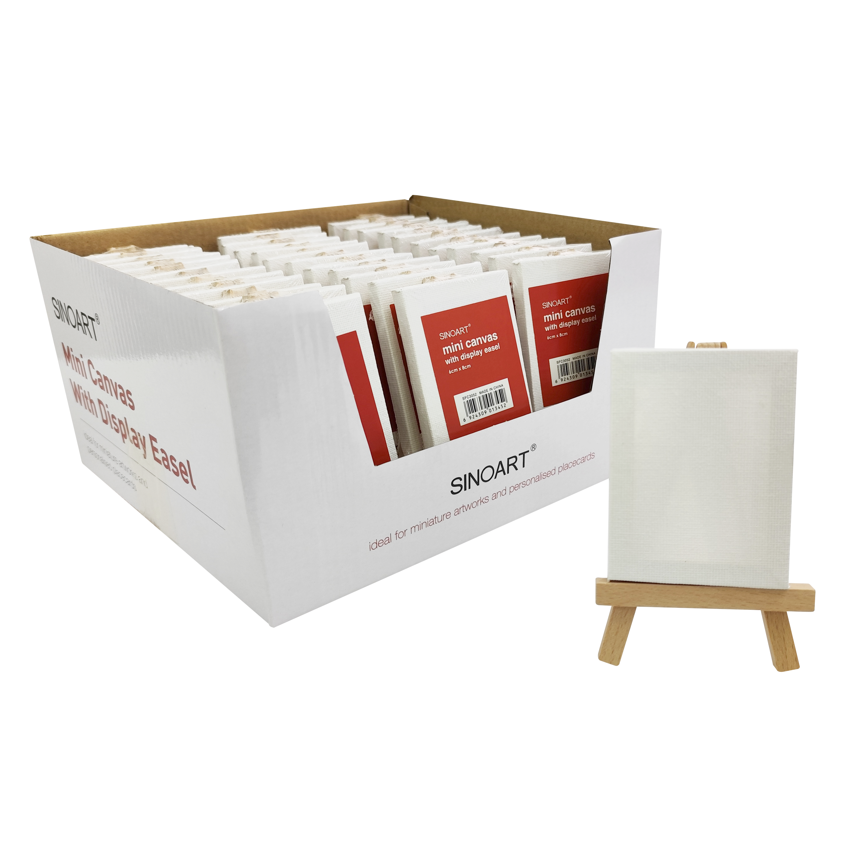 LIENZOS SET SOBRE BASTIDOR `SA` PEQ.6X8CM.C/MINI-CABALLETE 9X11CM.ST.36JG.C/DISPENSADOR