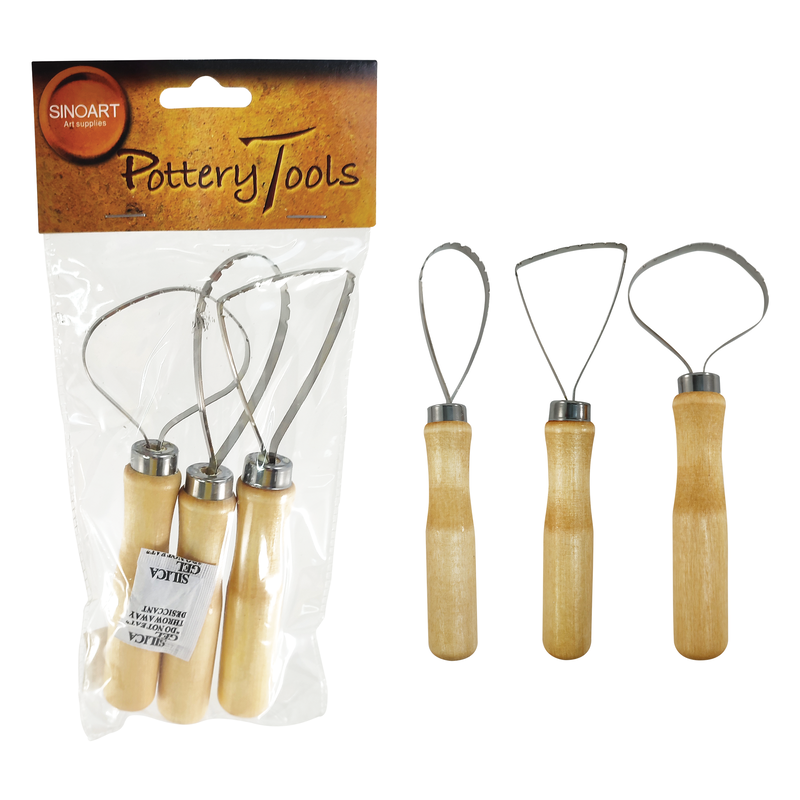 SET HERRAM.P/CERAMISTAS `SA` DEVASTADORES T/CINTA MADERA/METAL JG.3PZ.UNA PUNTA 14CM.