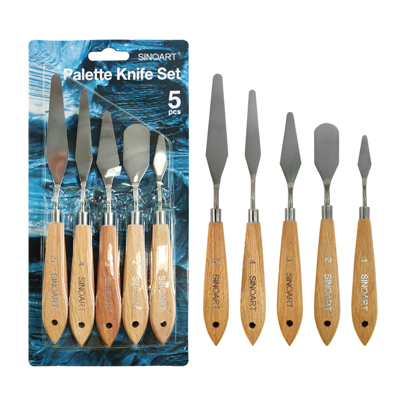 ESPATULAS P/PINTAR `SA` ACERO AL CARBONO BL.5pz.SURT.T/CURVAS