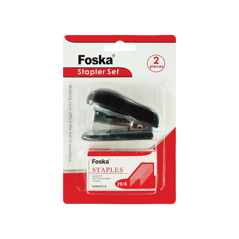 ENGRAPADORA PORTATIL PEQ.`FK` CROMADA BL.1PZ.7X4X4CM.16 HOJAS.C/1CJ.GRAPAS ESTANDAR 26/6