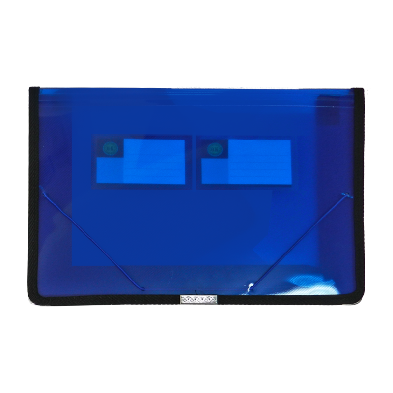 CARPETA SEGURA PLASTICA (PE) OK CA/A4 PQ.10pz.T/LIGAS C/FUELLE COL.SURT.