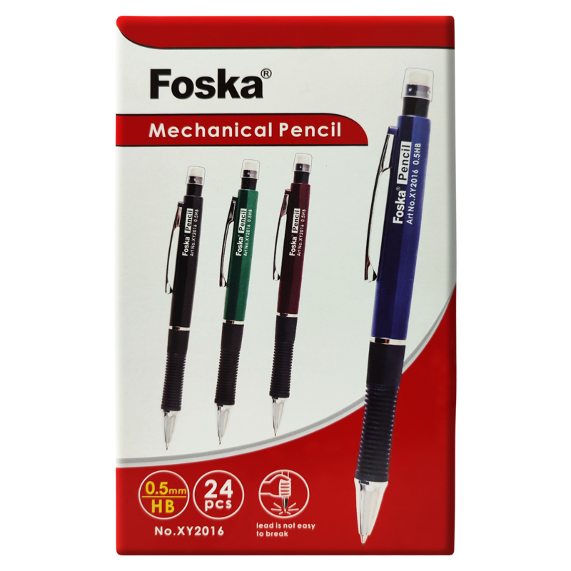 PORTAMINAS `FK` 0,5mm.CJ.24pz.PLASTICO PUNTA METALICA RETRACTIL COL.SURT.