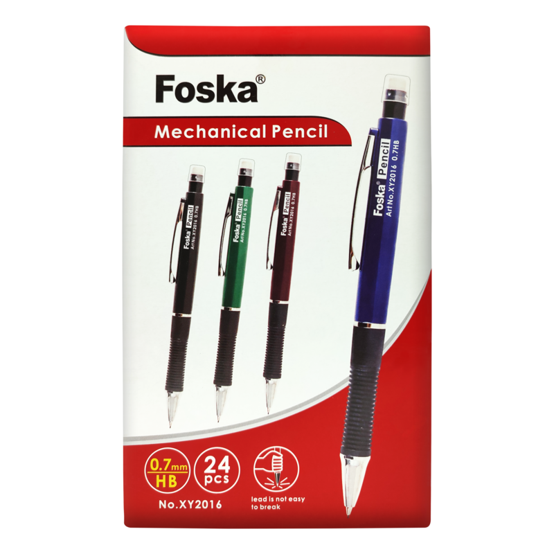 PORTAMINAS `FK` 0,7mm.CJ.24pz.PLASTICO PUNTA METALICA RETRACTIL COL.SURT.